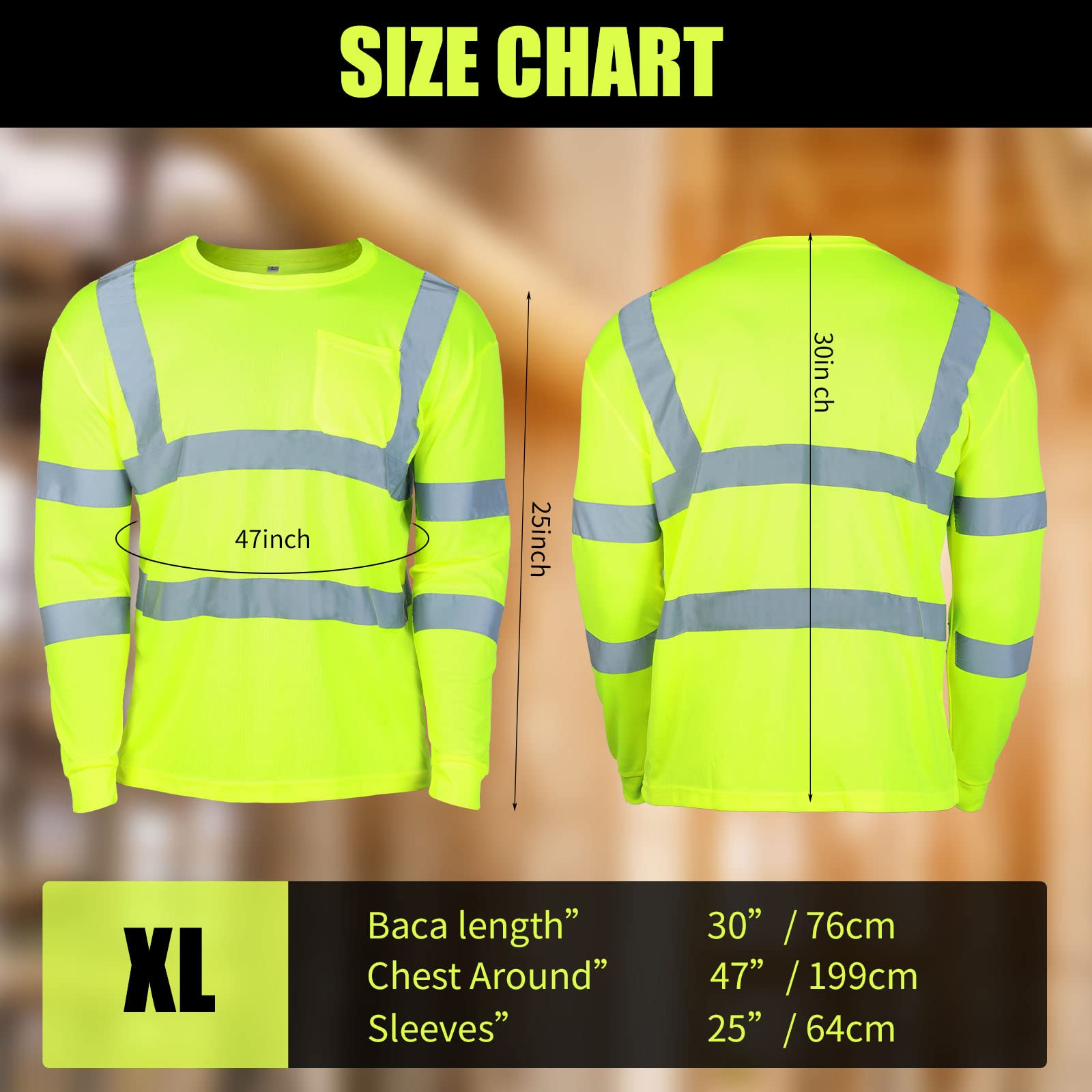 コミッション　シャツ　XL　イエロー アメリカ製 Amazon.com: 6 Packs XL Size High Visibility Safety Shirts